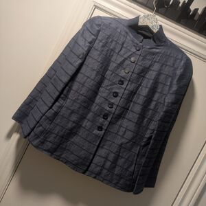 Emporio Armani Navy Striped Buttoned Blazer – Size 46